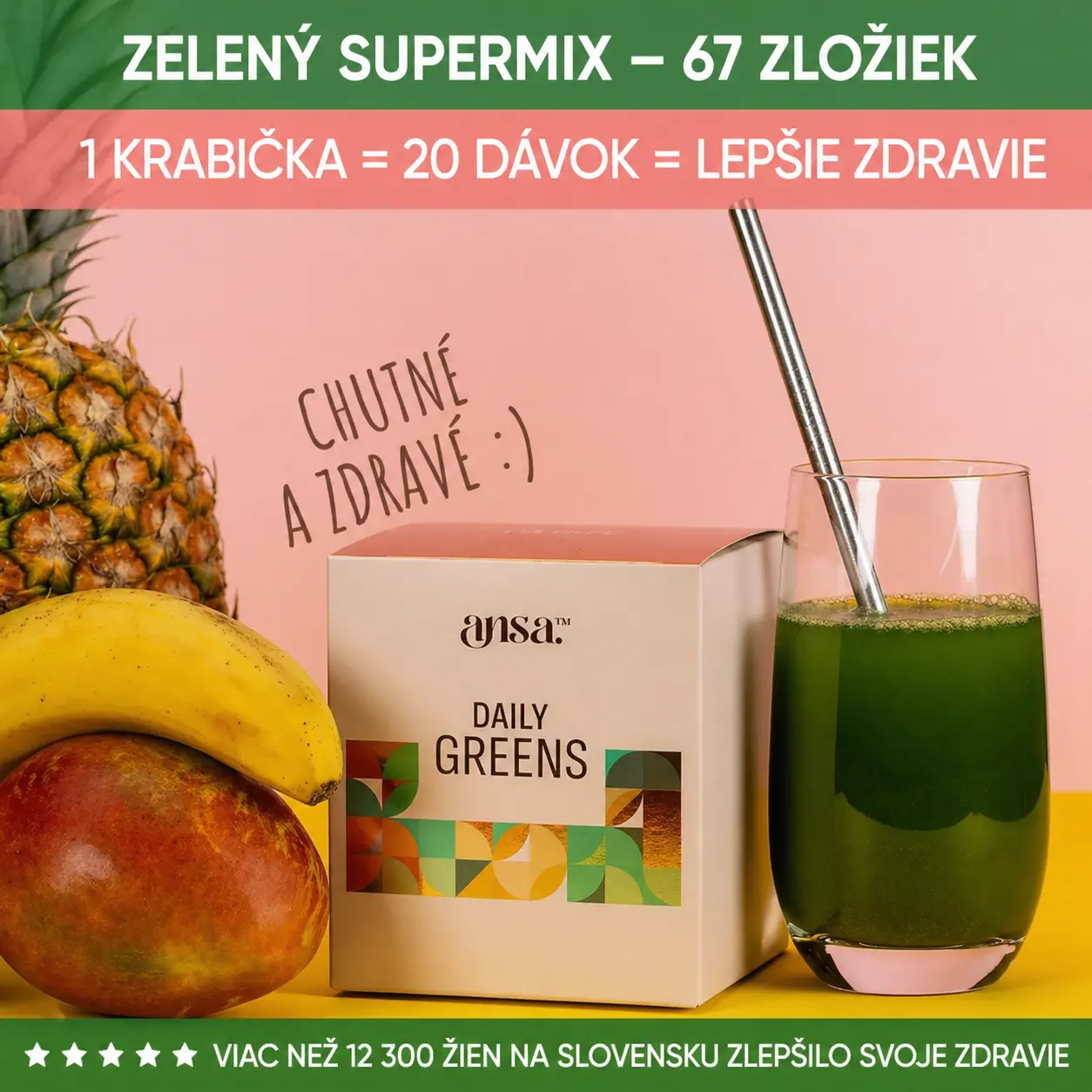 ansa™ Daily Greens – Smaczny, naturalny napój do „restartu" mikrobiomu