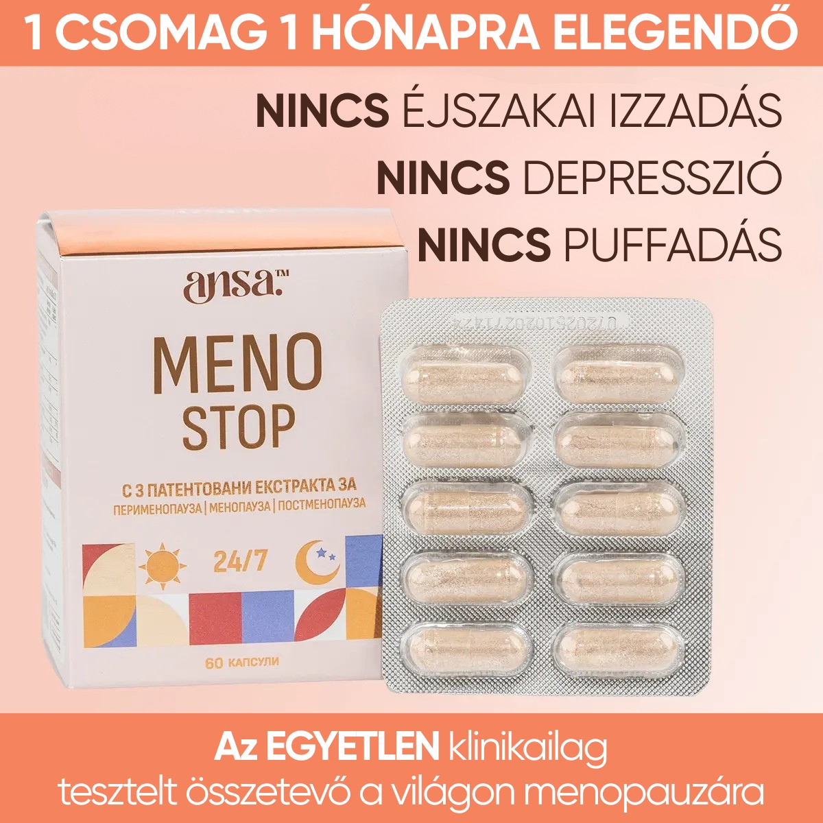 ansa™ – MenoStop – Nowy poziom wsparcia w menopauzie bez estrogenu
